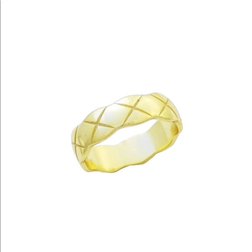SAVVY CIE JEWELS 18K Gold Plated Wide Band Ring
